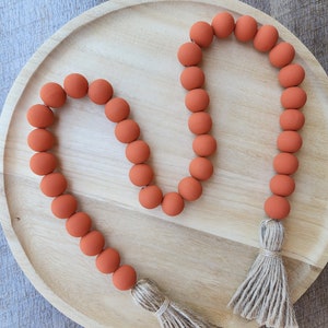 Orange Bead Garland - Fall Decor - Decorative Tray Decor - Fall Dough Bowl Filler
