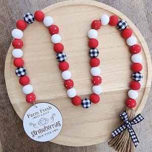 Strawberry Bead Garland - Strawberry Patch - Summer Home Decor