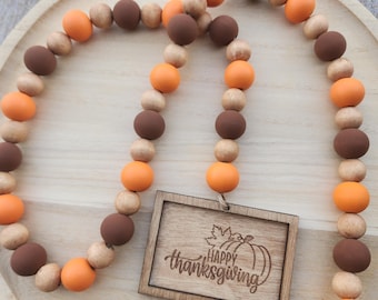 Happy Thanksgiving Bead Garland - Fall Tray Decor