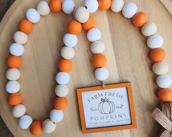 Fall Pumpkin Patch Beaded Garland