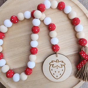 Cute Strawberry Decor - Bead Garland - Summer Home Decor