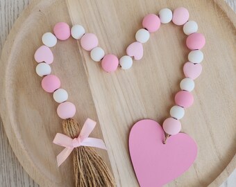 Red and Pink Valentine's Day Bead Garland