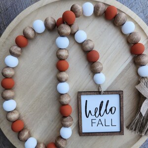 Hello Fall Bead Garland - Fall Home Decor