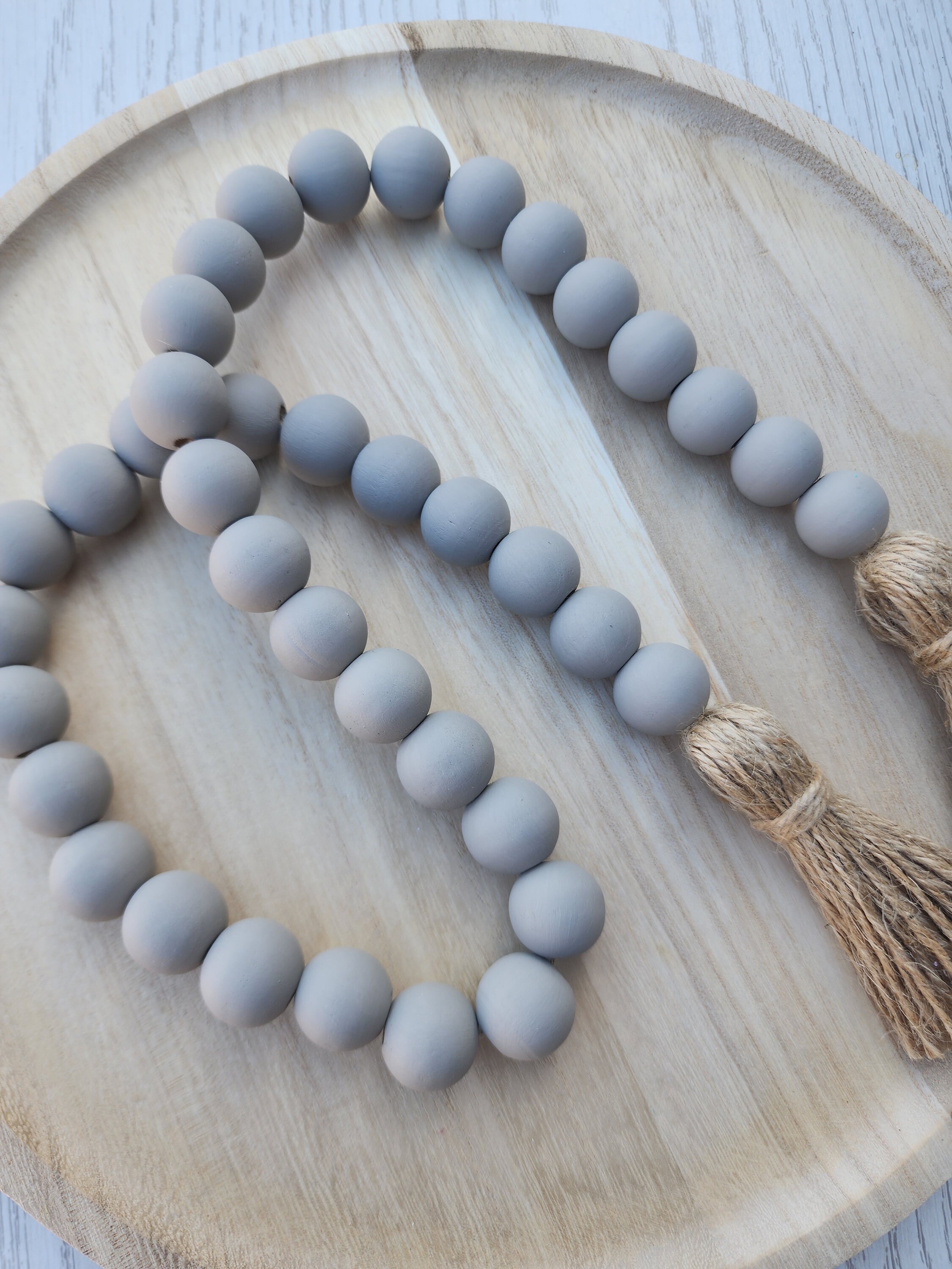 Gray Wood Bead Garland Wood Bead Garland – Urban Botany