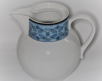 Jarra para crema DANSK Dolce*Acolchado*Sin tapa*Vintage Portugal*Hojas azules