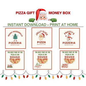 Regalo de dinero de pizza para las fiestas - Regalo de dinero de pizza para Navidad - Regalo de dinero único - Regalo elegante y brillante