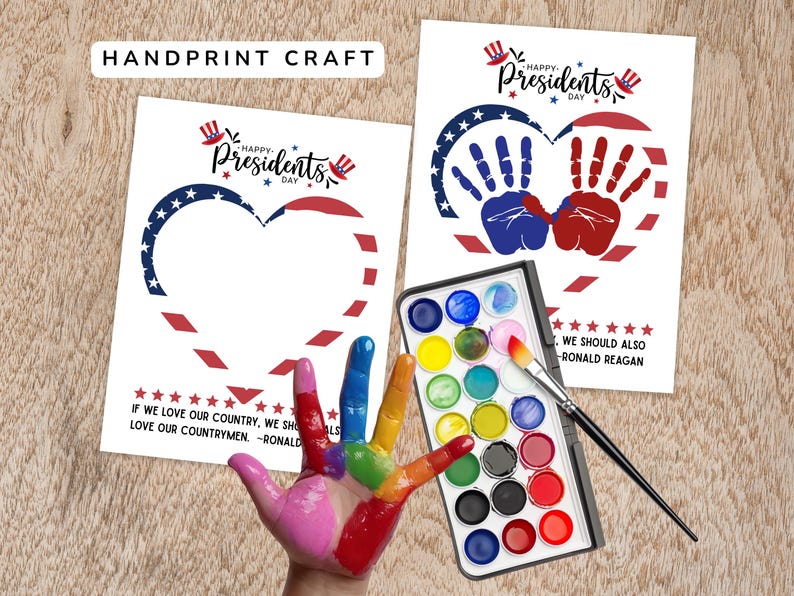 Presidents Day Handprint Craft for Kids, Winter Handprint Keepsake ...