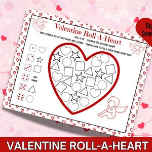 Roll a Heart Valentine Dice Game - Printable PDF
