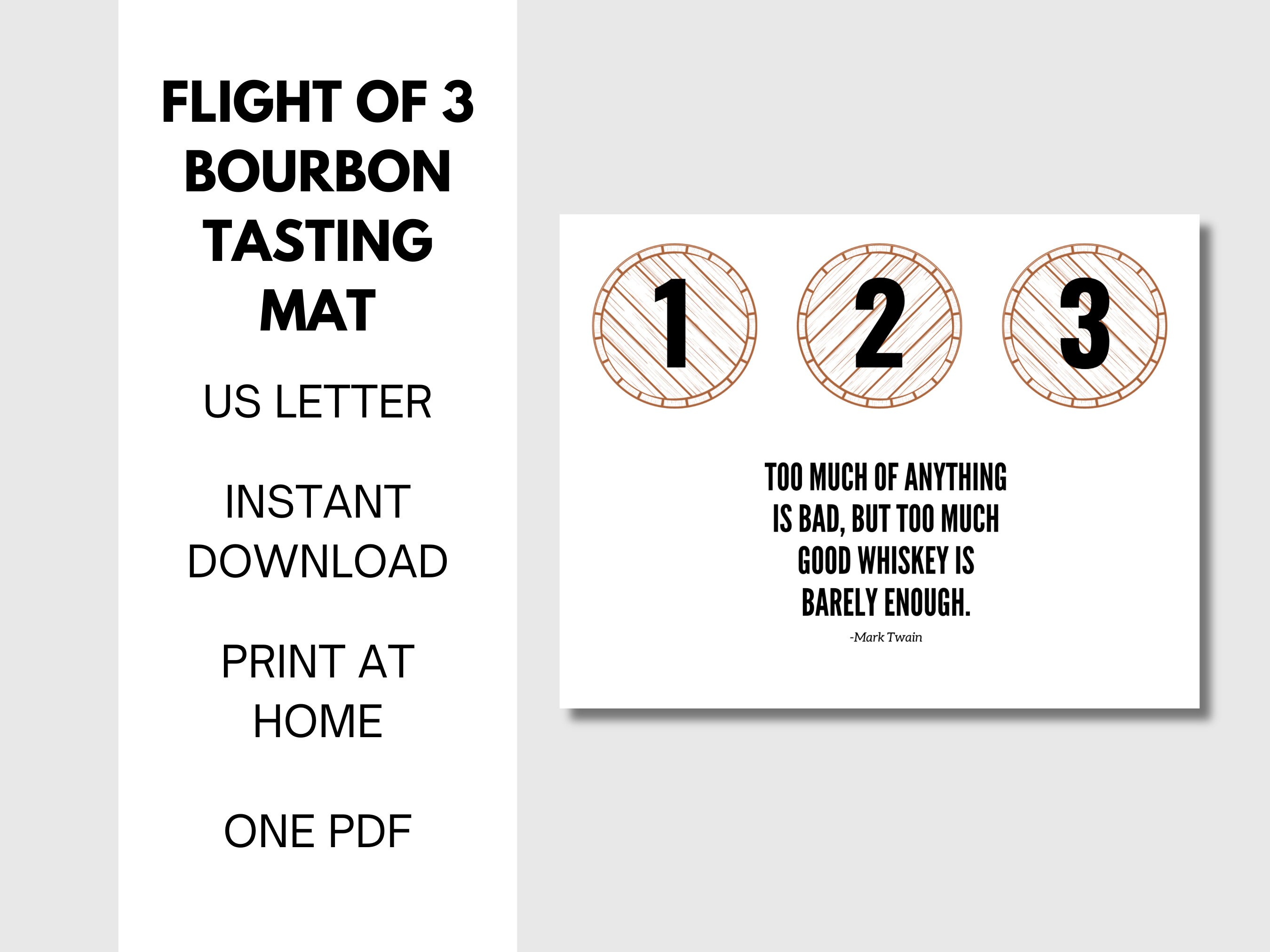 Printable Bourbon Tasting Mat, Bourbon Tasting Sheet for 3 - Etsy