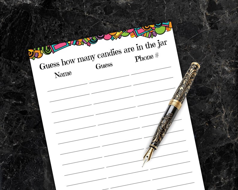 Halloween Candy Guessing Game Printable, Spooky Cute Party Game, Trick ...