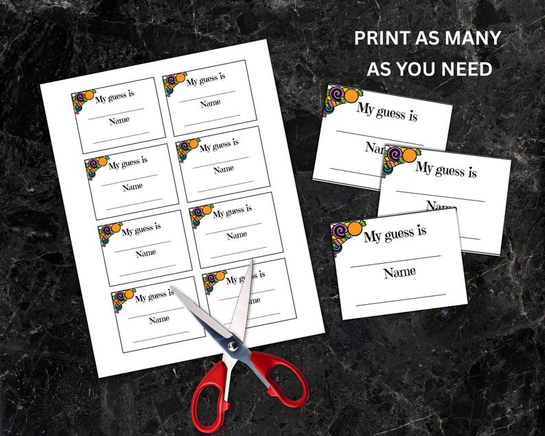 Halloween Candy Guessing Game Printable, Spooky Cute Party Game, Trick ...