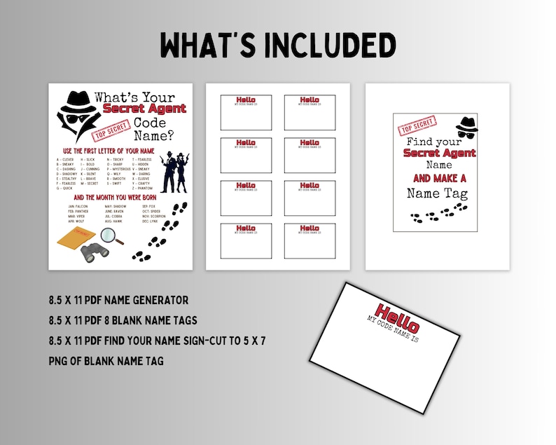 What’s Your Secret Agent Name, What's Your Name Game, Spy Birthday ...