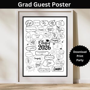 Graduation Memory Maker 2026, Geburtstags-Gästebuch, Gästebuch Alternative, Erinnerungsstück Signature Board, druckbares Poster