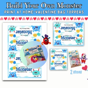 Crea tus propios adornos para bolsas de golosinas de monstruos: ¡perfectos para el intercambio de San Valentín entre compañeros de clase o para el día de San Valentín de los niños!