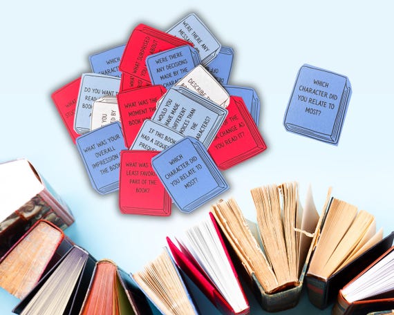 Book Club Questions & Prompts, 36 Cards for Fun Book Club Meetings, Book Club Conversation Starters, Book Club Leader Gift