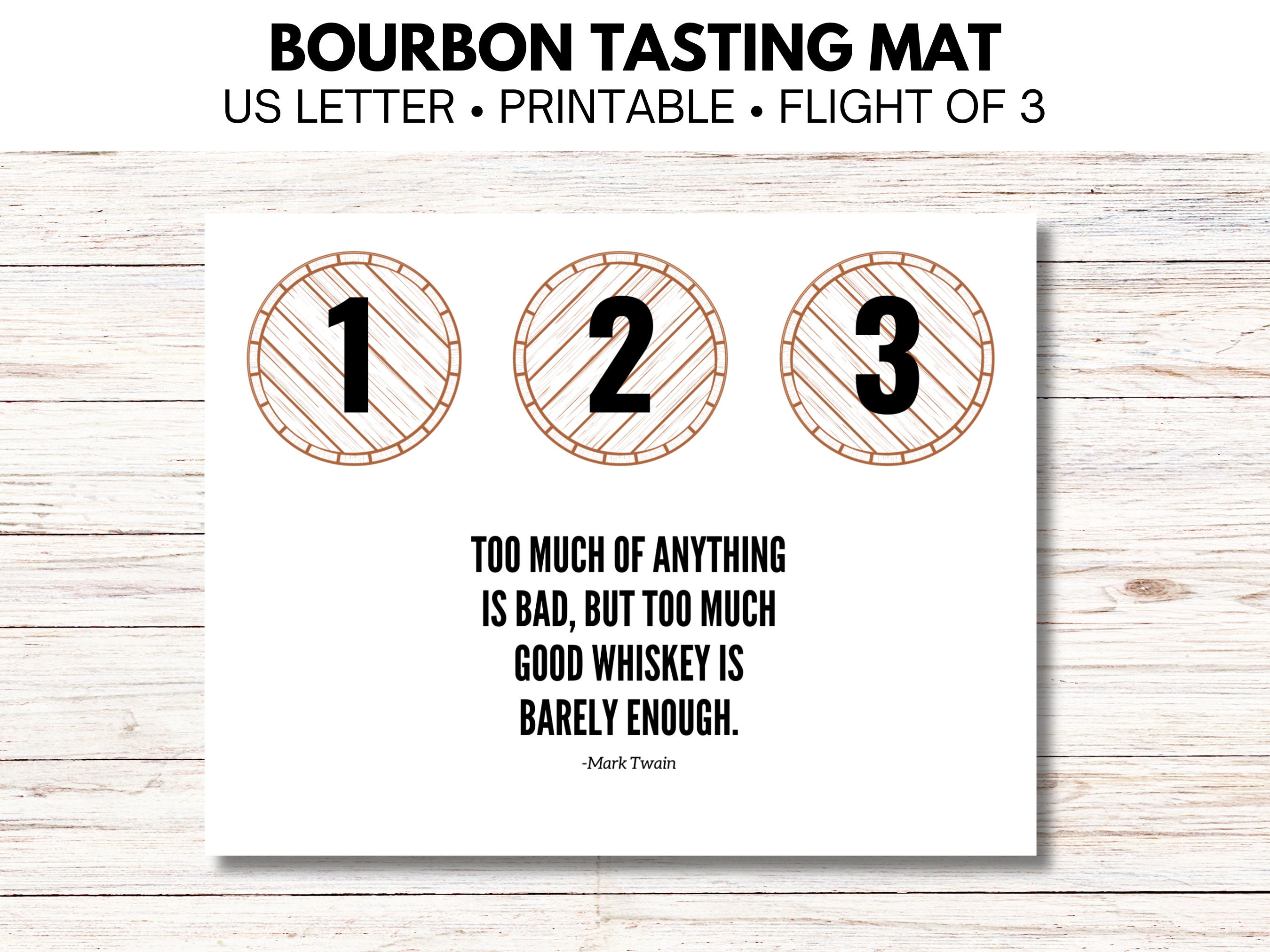 Printable Bourbon Tasting Mat, Bourbon Tasting Sheet for 3 - Etsy