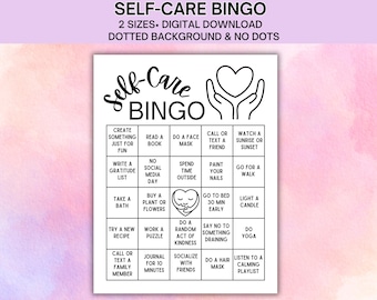 Self Care Bingo Printable, Wellness Challenge, Mental Health Tracker, Relaxation Activity for Women, Great for Planners, Journals & Retreats