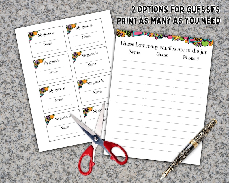 Halloween Candy Guessing Game Printable, Spooky Cute Party Game, Trick ...