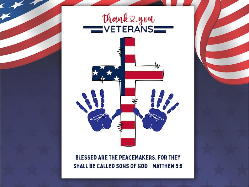 Veterans Day Handprint Craft for Kids, Printable Keepsake, Thank You ...