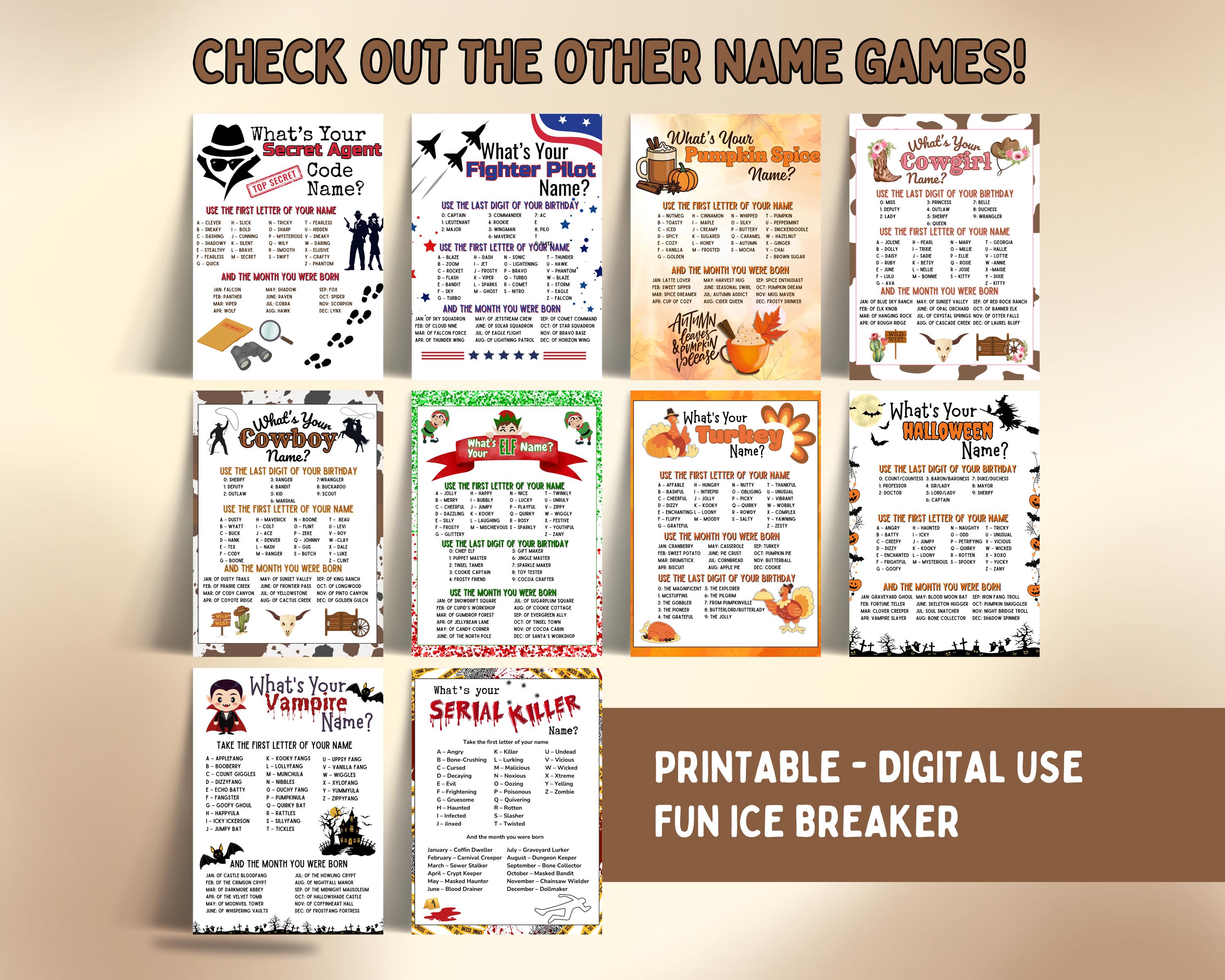 Cowgirl Name Game Printable, Fun Western Game for Kids, Birthday Party ...