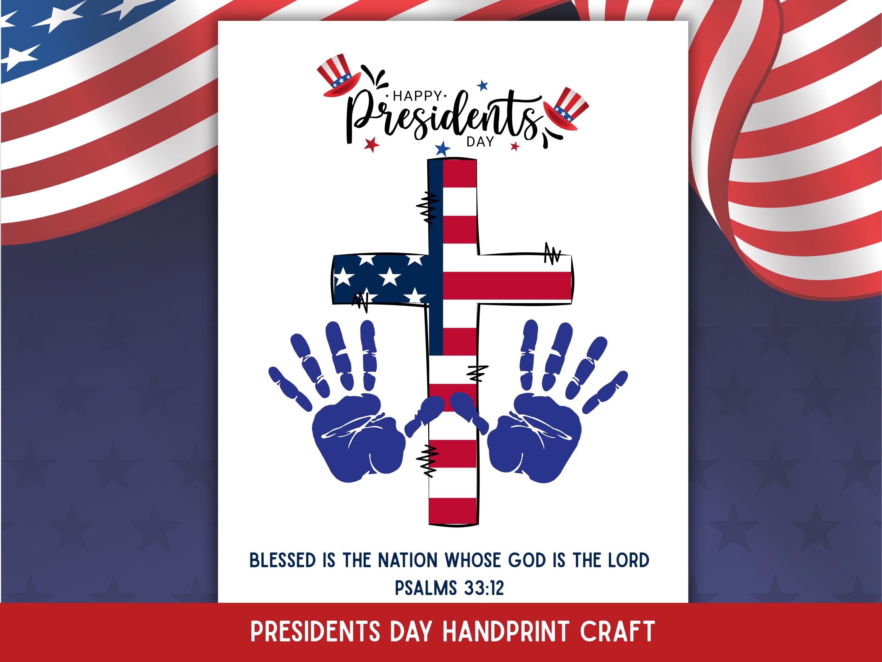 Presidents Day Handprint Craft for Kids, Christian patriotic kids ...