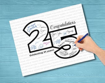 25-jähriges Arbeitsjubiläum, 25-jähriges Jubiläum, Kartenalternative für Mitarbeiter, Co-Arbeitskraft, Chef, Pastor, Ehrenamtlicher