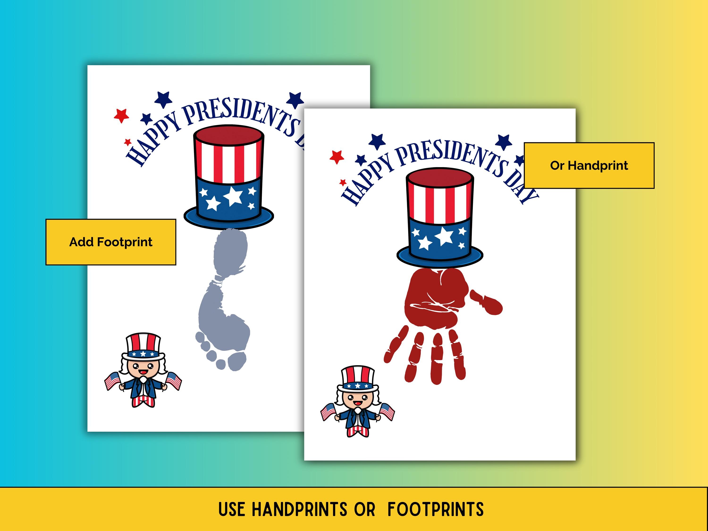 Presidents Day Handprint Craft for Kids, Winter Handprint Keepsake ...