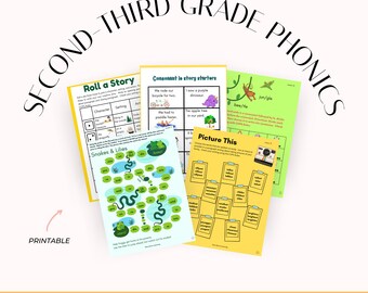 2nd-3rd Grade Phonics Lessons, Printable, Instant Download