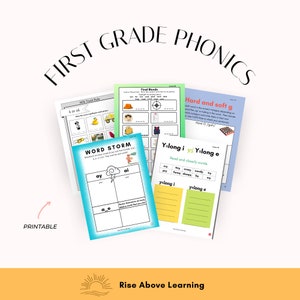 First Grade Phonics Lessons, Printable, Instant Download