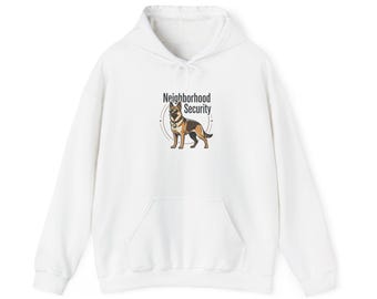 Sudadera con capucha de pastor alemán de seguridad vecinal / Sudadera de guardia canina