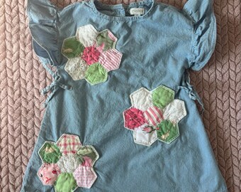 Girls patchwork denim Easter dress