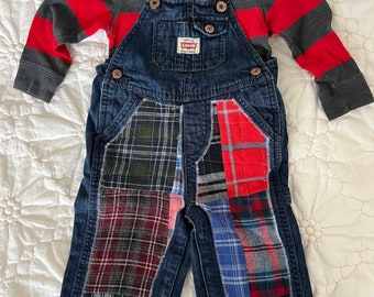 Upcycled herwerkte Levi's baby overalls