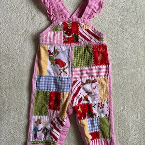 Vintage Grinch baby overalls