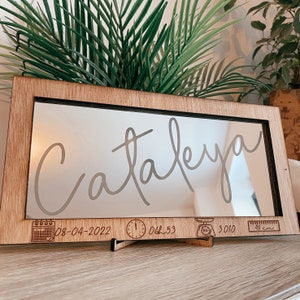 Birth mirror, Birth frame - The ideal gift for a birth - Personalized mirror with first name - Original birth gift