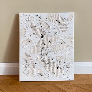 Immagine strutturale minimalista e astratta | Quadri su tela con pasta strutturale bianca | decorazione murale | Arte strutturata | murale moderno