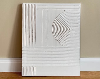 STRUCTURE | Minimalist, abstract textured image canvas textured paste white | structure image | Textured Art | Mural putty