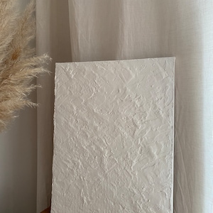 PURO | Quadro minimalista e astratto con texture su tela, pasta testurizzata bianca | Immagine della struttura | Arte strutturata | Stucco murale