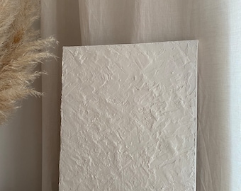 Minimalist Textured Wall Art White | Textured Wall Art Neutral | Japandi Canvas Print | 3D Relief Wall Decor | Modern Abstract Canvas