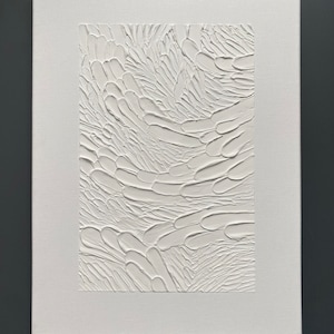 Murale minimalista e astratto | Quadro su tela con struttura Decorazione murale | Quadro struttura su tela | Immagine bianca | Arte strutturata