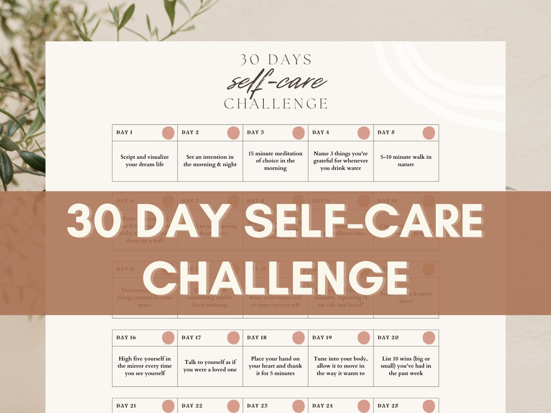 30 Day SELF-CARE CHALLENGE, Self Care Digital Journal, Wellness Planner ...