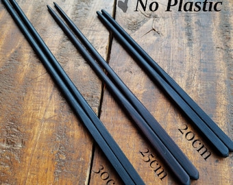 Ebony Chopsticks , long or Short, Black Wood from Africa, Chopsticks Gift, choose A,B,or C eating tip,Free Wood conditioner