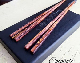 Wooden Cocobolo Chopsticks Great For Wedding Gift Birthday Gift Cooking Gift Food Lover Gift Chinese Handmade Gift Japanese Chopstick