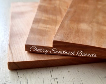 Hardwood Sandwidch Boards, Cherry Wood Platter, Handmade Wooden Serving Boards