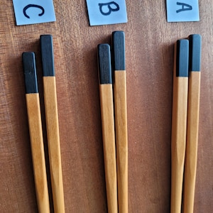 Ebony just a touch joined with Cherry Wood Chopsticks Handmade Musical look , Artistic style ,Chopsticks Reusable Chopsticks for Sushi