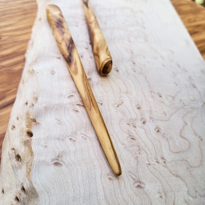Handmade Olive Wooden Hair Stick, Minimalistic 6" - 15cm