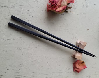 Japanese style Ebony Chopsticks Handmade Ebony Chopsticks With Free Wood Conditioner Gift, Extra Hardwood Chopsticks, Great gift idea