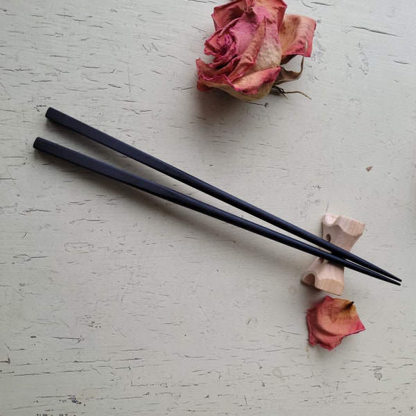 Japanse stijl Ebony Chopsticks Handgemaakte Ebony Chopsticks met gratis Wood Conditioner Gift, Extra Hardhout Chopsticks, Geweldig cadeau idee
