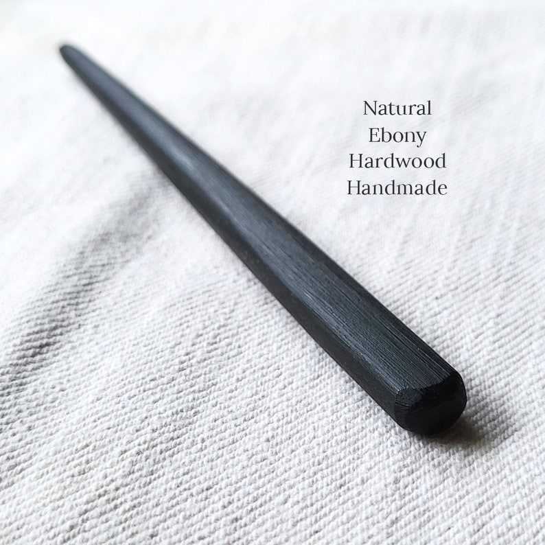 Handmade Ebony Hair Stick Wooden Hair Pin Minimalistic, Elegant and Classy Wooden Hair Chopstick 6 15cm image 2