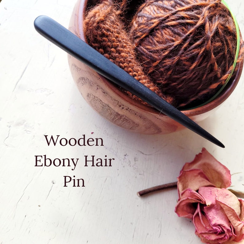 Handmade Ebony Hair Stick Wooden Hair Pin Minimalistic, Elegant and Classy Wooden Hair Chopstick 6 15cm image 1
