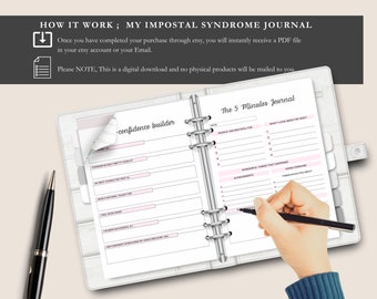 Imposter Syndrome Journal, Therapeutic Writing Notebook, Mindfulness Diary, Emotional Health Tracker